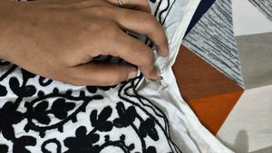 Elegant White Kurta with Black Embroidery