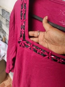 Embellished Square Neck Top