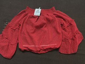 Chic Off-Shoulder Red Blouse
