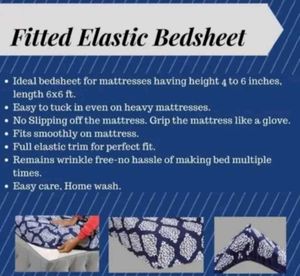 Cotton Elastic Fitted Double Bedsheet