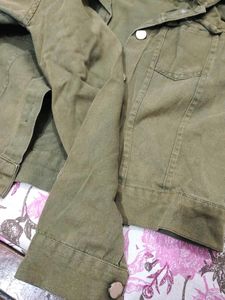 Olive Green Denim Jacket