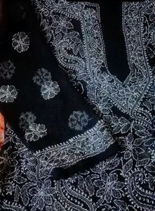 Elegant Black Chikankari Kurta