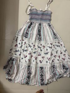 Boho Smocked Strappy Mini Dress