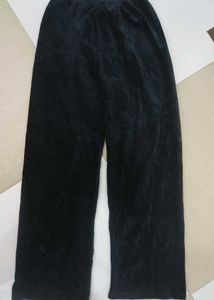 Black Corduroy Wide Leg Pants