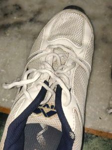 White &amp; Navy Athletic Shoes