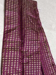 Purple with Golden Weave Saree blouse piece