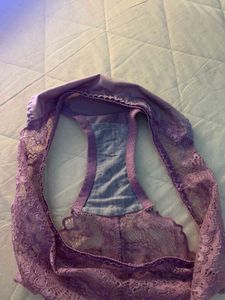 Purple Lace Trim Briefs