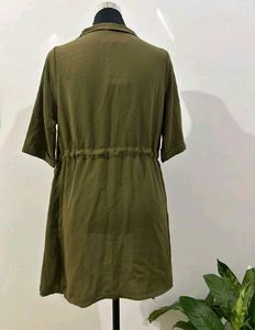 Olive Green Wrap Dress