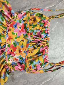 Vibrant Floral Print Mini Dress