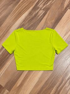 Neon Twist Front Crop Top