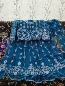 Teal blue Lehenga