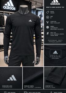 Adidas Men's Black Long Sleeve Tee