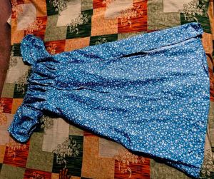 Blue Floral Midi Dress