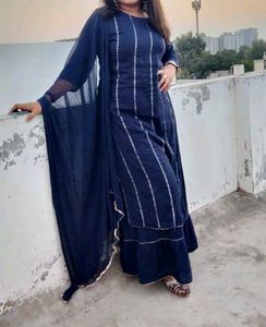 Blue Sharara Suit