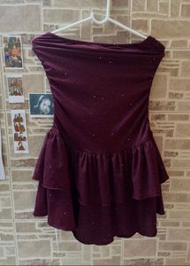 Sparkly Ruffled Mini Dress