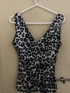 Zebra Print Wrap Top
