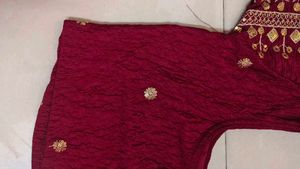 Maroon Embroidered Blouse