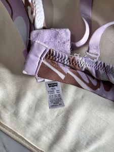 Stylish Bra with Marble Print