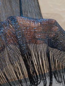 Sparkling Blue Fringe Scarf