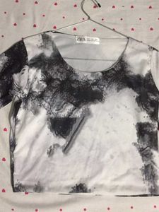 ZARA Mesh full sleeve crop top