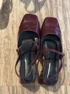 Burgundy Patent Mary Janes
