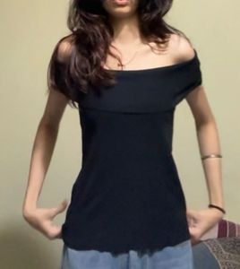 Off shoulder black top