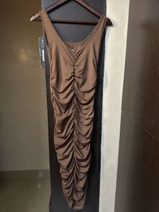 Ruched Bodycon Midi Dress