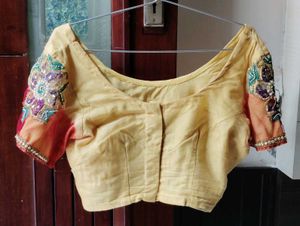 Embellished Yellow &amp; Orange Blouse