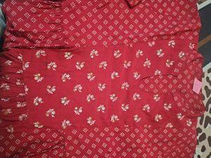 Beautiful Red Printed Anarkali kurti