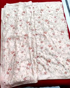 Elegant Embroidered Saree With Blouse Piece