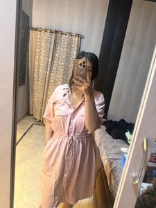 Chic Pink Shirt Dress🦋🩷