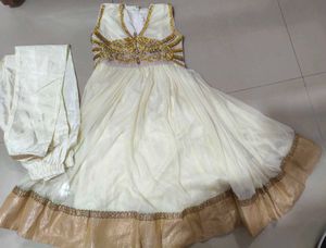 Elegant White & Gold Kurta Set