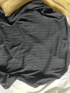Chic Black Ribbed Lace Trim Top