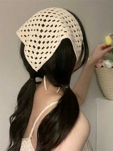 Crochet Bandana with Floral Detail