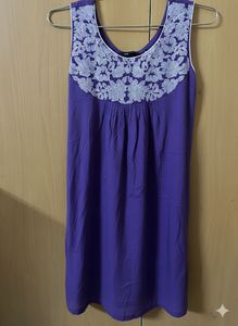 Purple Embroidered Dress