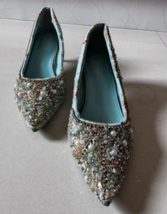 Embellished Pointed Toe Heels