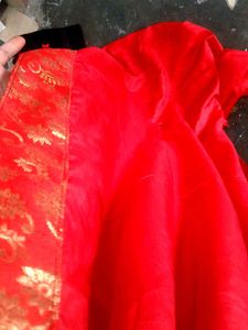 Red Fancy Saree with Border - Party Wear &amp; Wedding