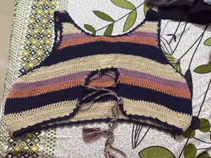 Crochet Striped Crop Top