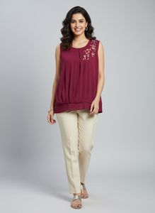 Magenta Sleeveless Top
