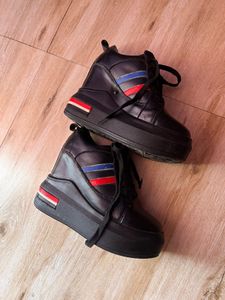 Black Wedge Sneakers