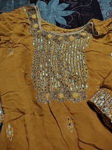 Designer Yellow Kurta Set with Mirror Work
