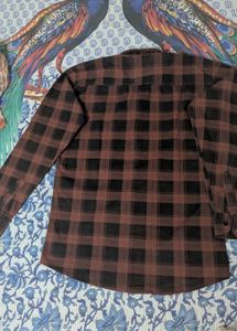 Men's Brown &amp; Black Checked Casual Shirt | Full Sl