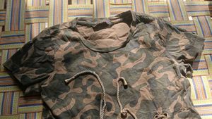 Camo Print Lace-Up T-Shirt