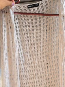 Cream Crochet Long Cardigan