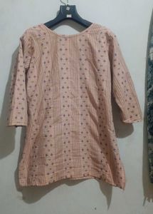 Peach Printed Kurta For Women