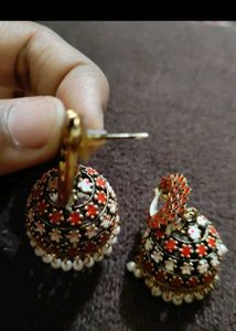 Red and Pink Jhumka Earrings Combo