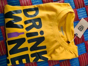 Branded T-shirt (Colour : Mustard)
