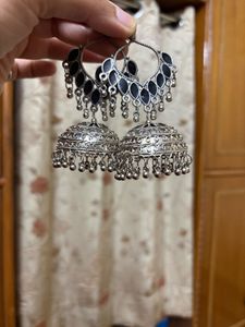 Oxidized Jhumka Earrings