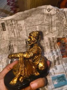 Antique Gold Shivaji Maharaj Statue