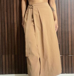 Tan Wide-Leg Culottes